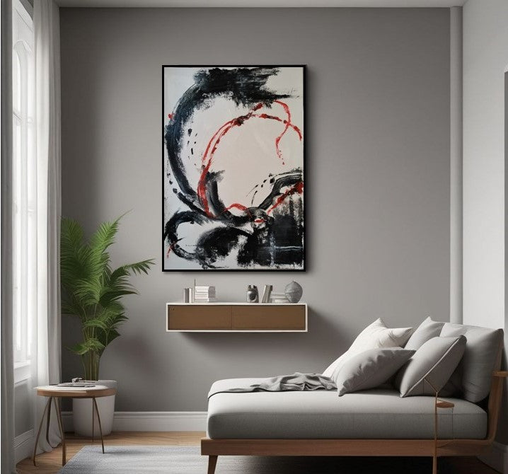 Crimson Echoes | Hand painted artwork
