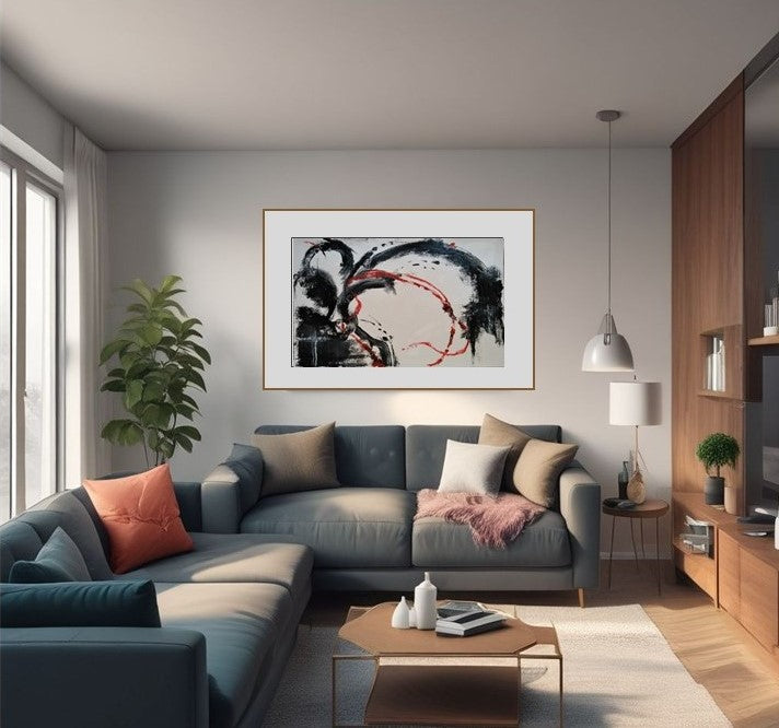 Crimson Echoes | Hand painted artwork