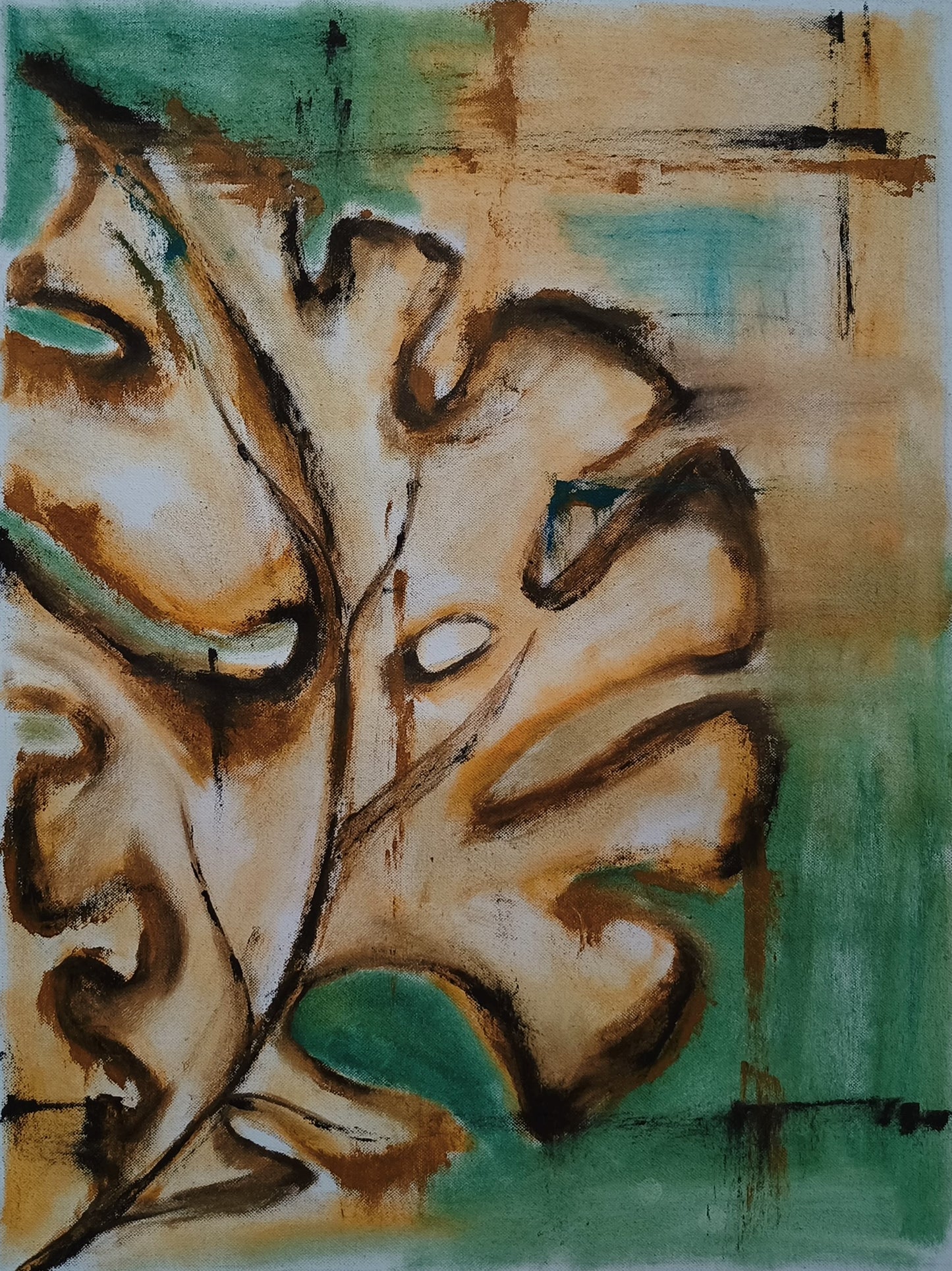 Leafing in faith III | Hand painted leaf