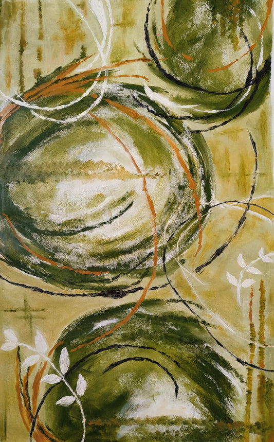 Harmony in Green | Hand painted artwork