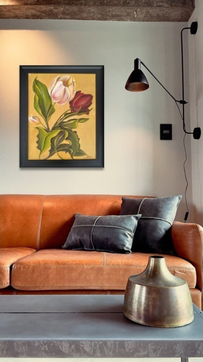 Twin blooms | Hand painted flowers