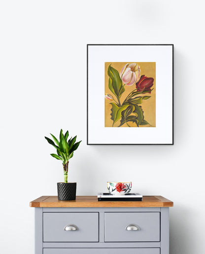 Twin blooms | Hand painted flowers
