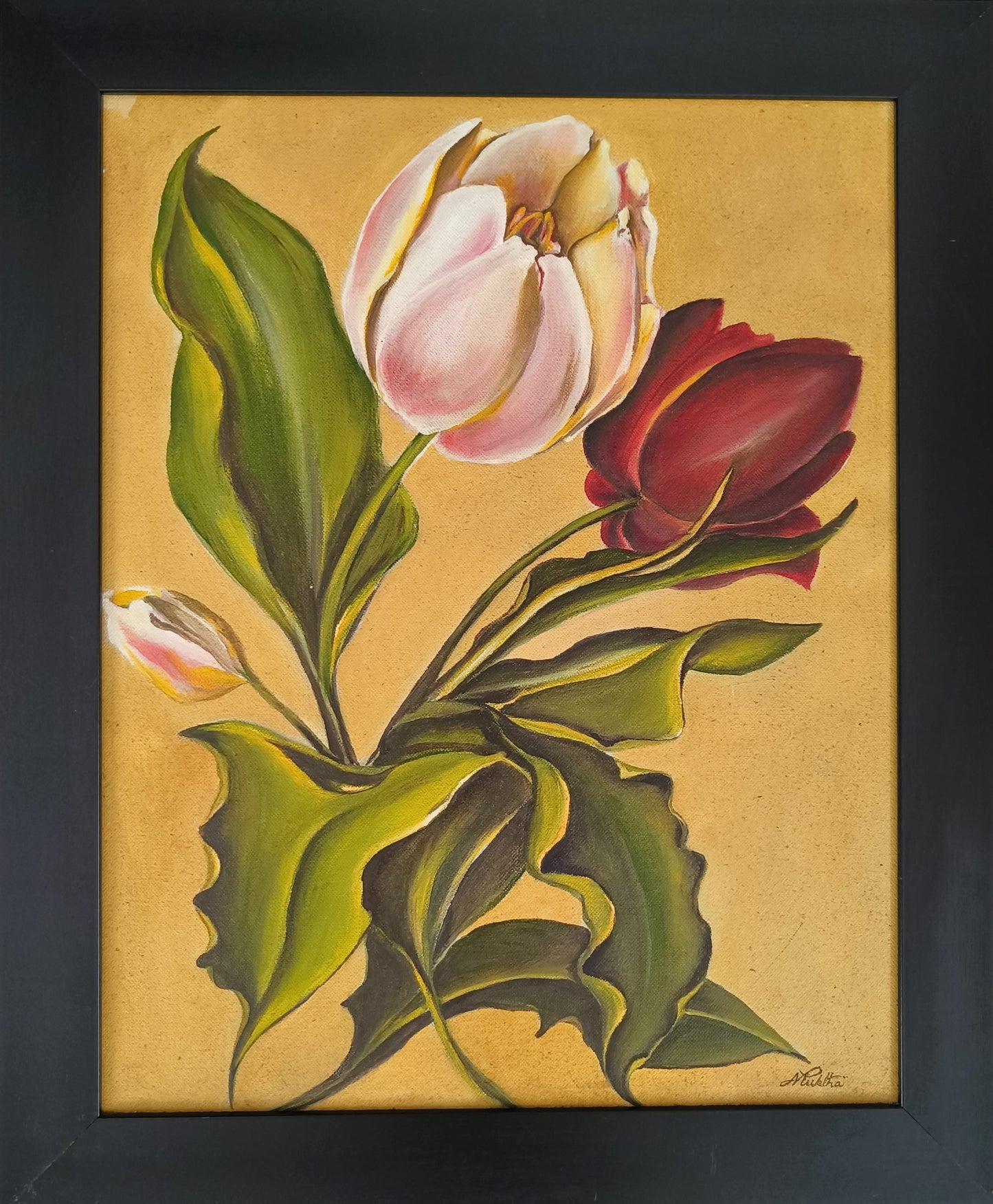Twin blooms | Hand painted flowers