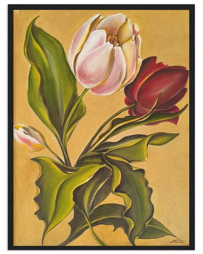 Twin blooms | Hand painted flowers