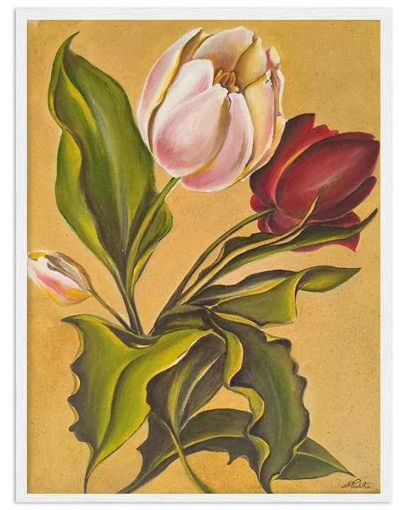 Twin blooms | Hand painted flowers
