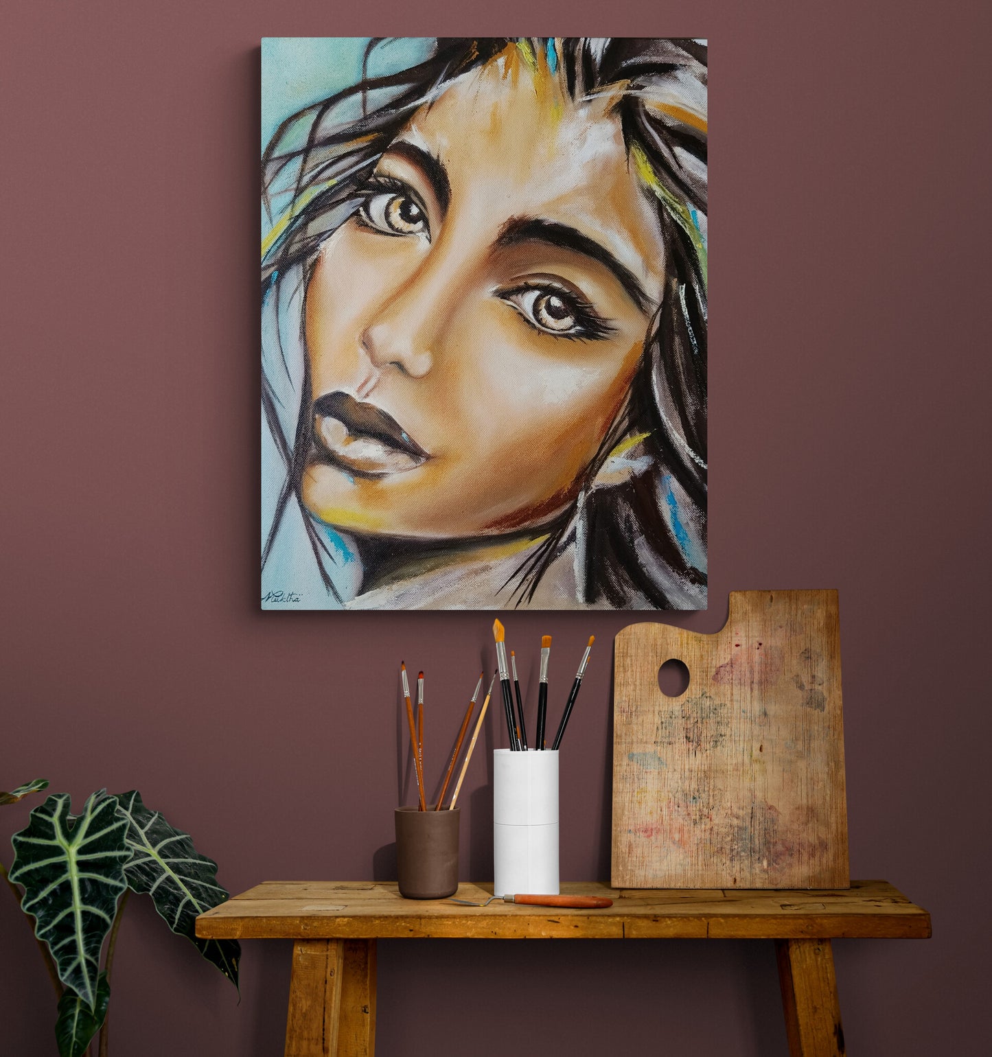Gaze | Hand painted portrait