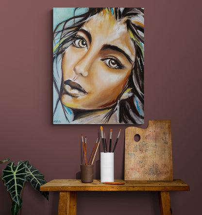 Gaze | Hand painted portrait