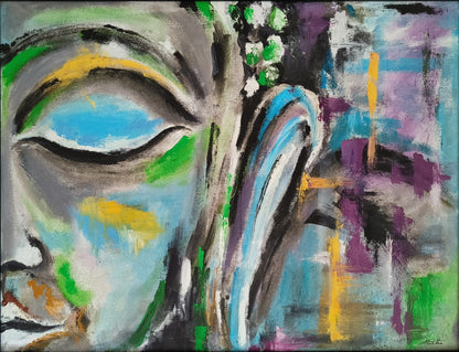 The calm in chaos | Hand painted Buddha