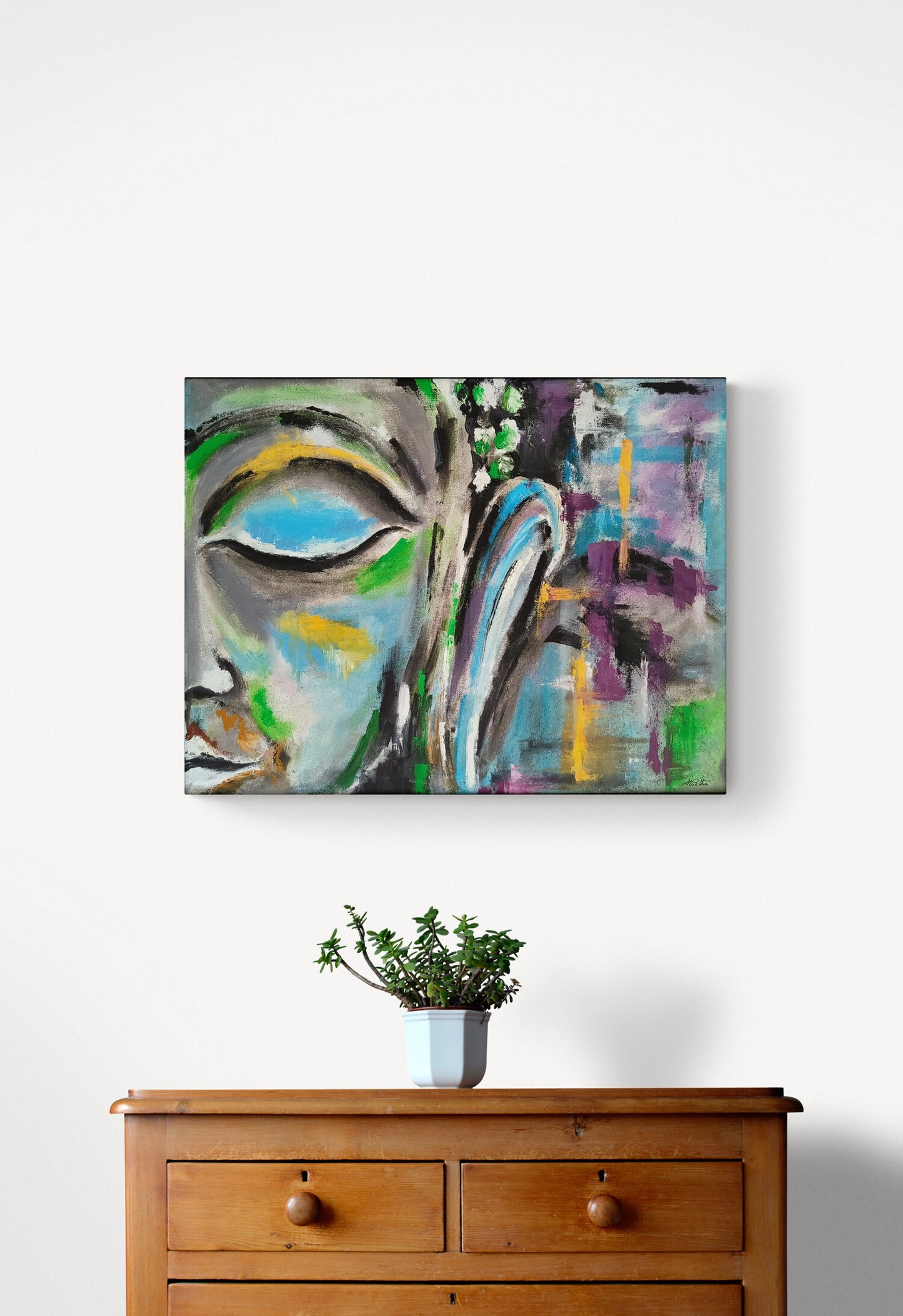 The calm in chaos | Hand painted Buddha