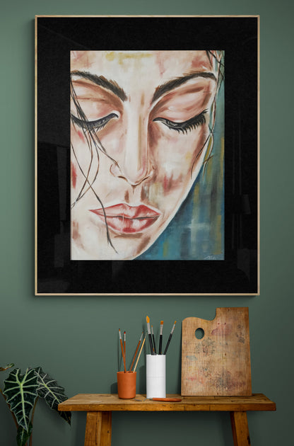 Thoughts | Hand painted portrait
