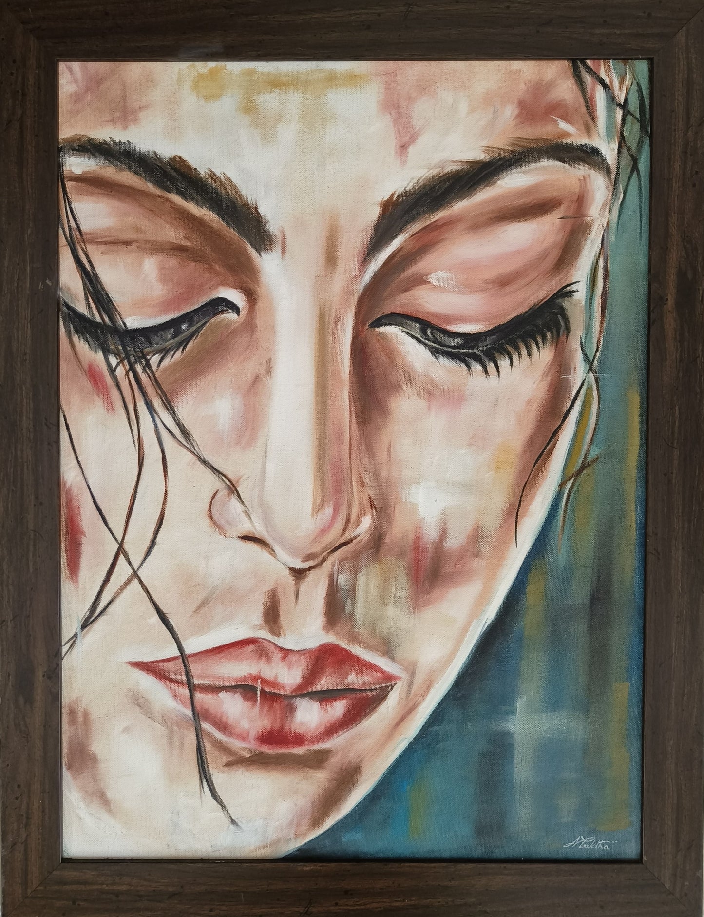 Thoughts | Hand painted portrait