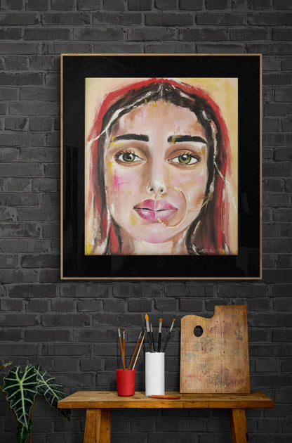 The quiet hope | Hand painted portrait