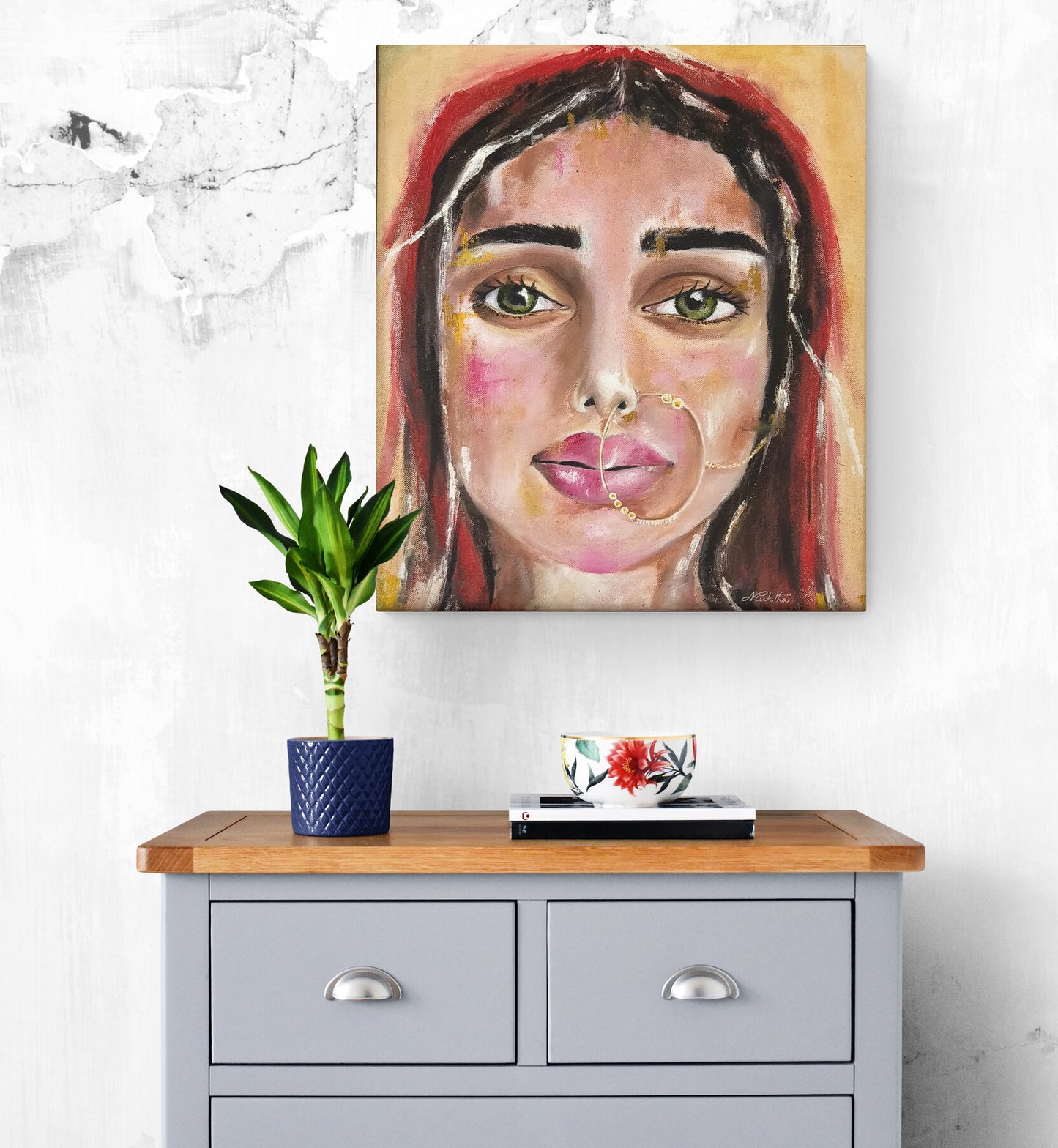 The quiet hope | Hand painted portrait