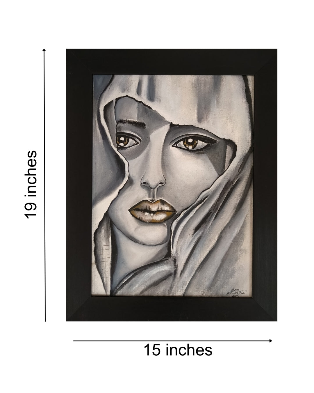 The veiled glance | Hand painted portrait